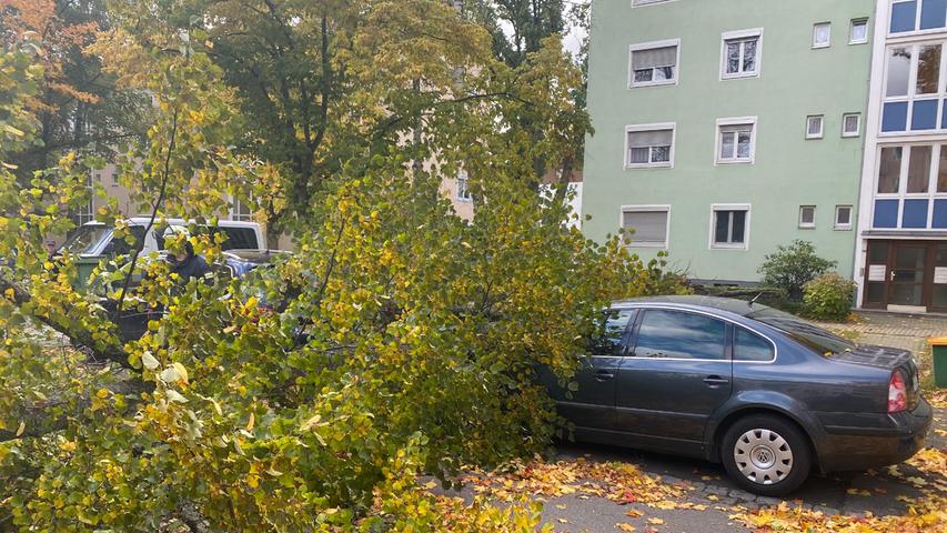 Auch in Oberfranken hinterlässt das Tief "Ignatz" seine Spuren. In Bamberg krachte am Donnerstag zum Beispiel ein Baum auf ein geparktes Auto. Verletzt wurde nach ersten Erkenntnissen glücklicherweise niemand.