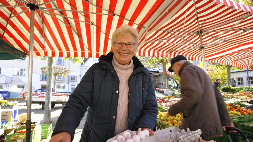(Bauern)Markt auf Marktplatz in Forchheim: Die Händler sind umgezogen
