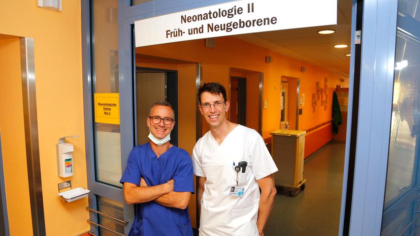 Mediziner mit Herz: Prof. Dr. Heiko Reutter (links) und Dr. Patrick Morhart auf einer ihrer Stationen am Uniklinikum Erlangen.