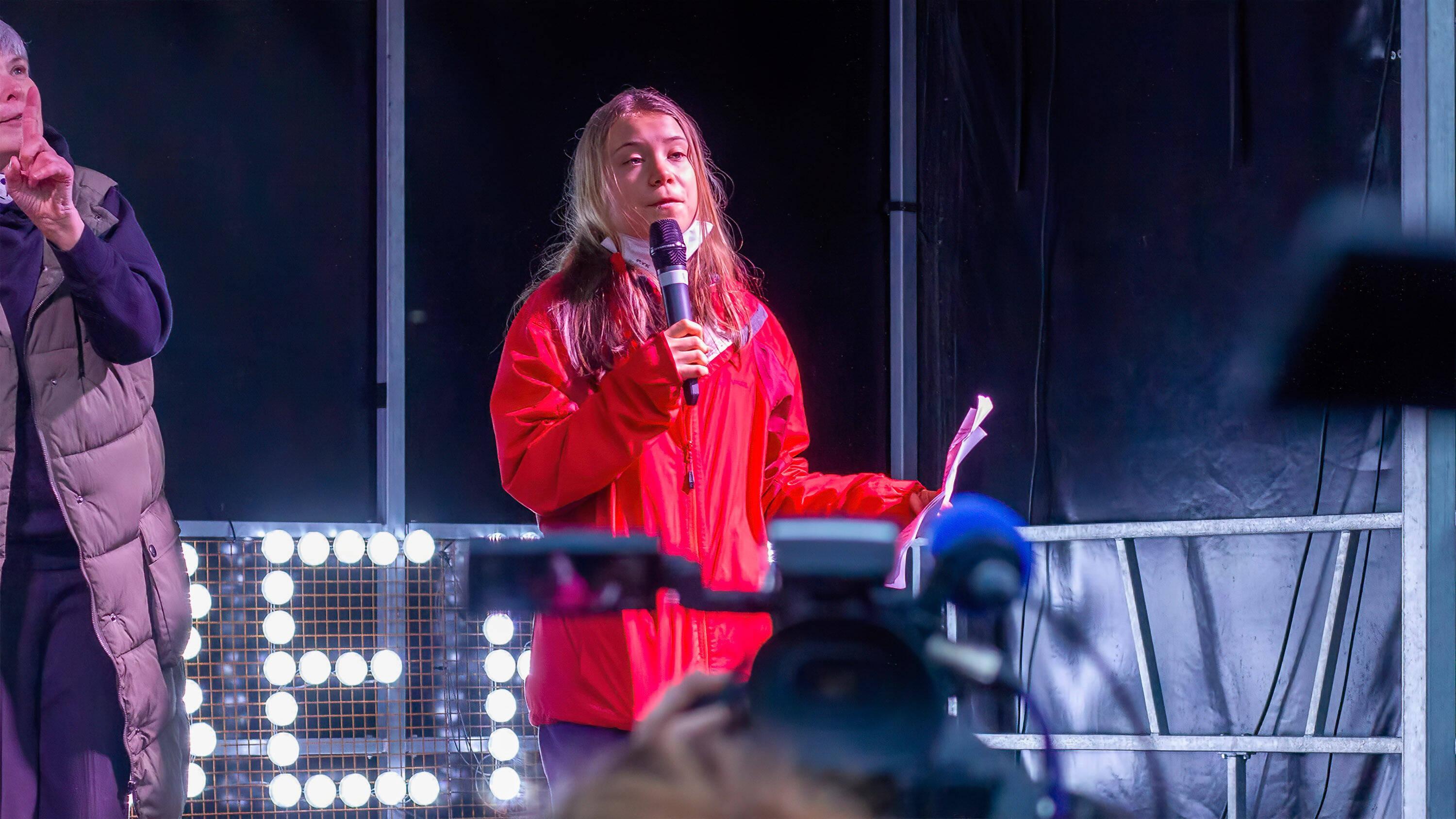 November 5, 2021, Glasgow, United Kingdom: Greta Thunberg speaks on stage during the rally..On Day 6 of the UN Climate C