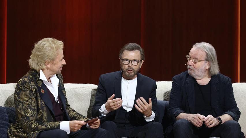  Die ABBA-Stars Björn Ulvaeus und Benny Andersson feierten bei der Show ihr sensationelles Comeback.