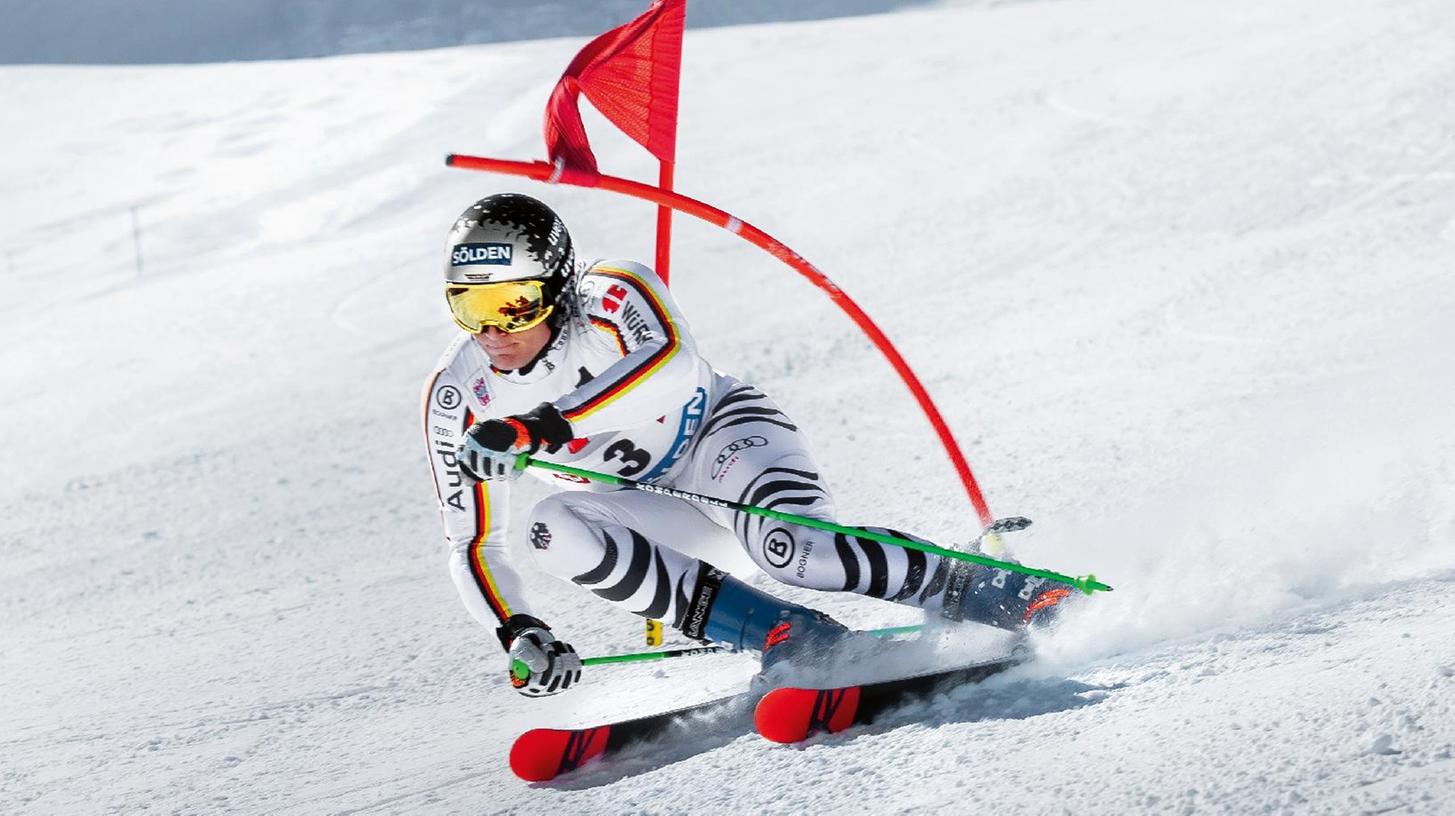 Das Wintersportgeschäft von Uvex lief in den vergangenen zwei Jahren schlecht, konnte durch andere Sparten aber überkompensiert werden. Hier zu sehen: Skirennläufer Thomas Dressen mit Helm und Skibrille des Fürther Unternehmens.