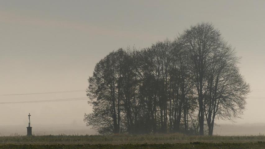 Diese Aufnahme könnte glatt aus einem Film sein. Der graue Nebel lässt den Hintergrund völlig im Verborgenen. Eine Aufnahme, die zeigt, was der November wettertechnisch alles zu bieten hat. 