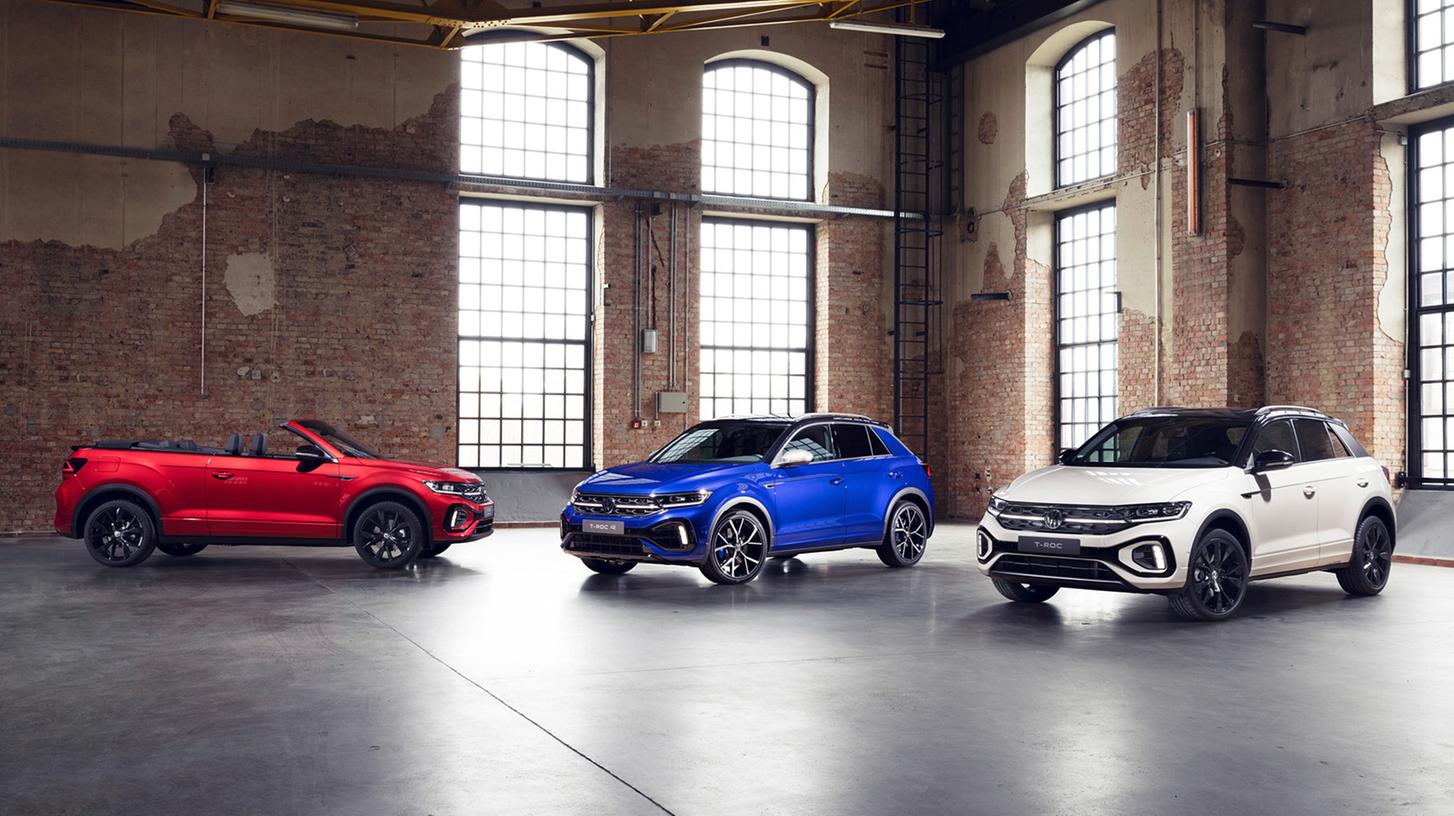 T-Roc-Trio: Das Cabrio (links), das Sportmodell T-Roc-Trio: Das Cabrio (links), das Sportmodell