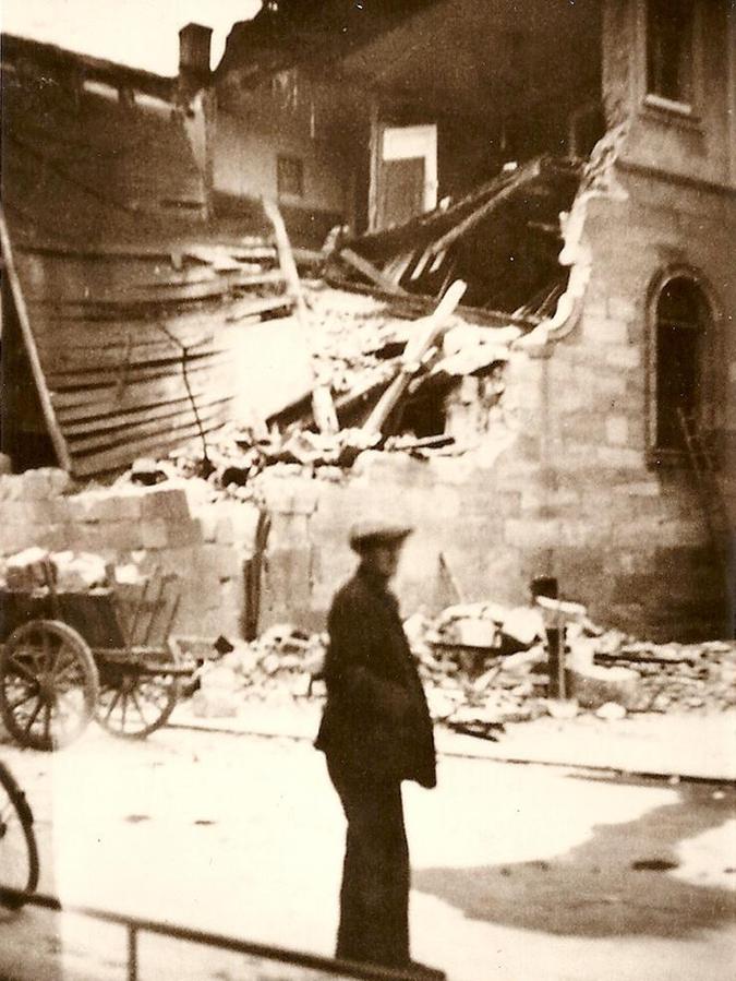 Die Hetzjagd vom 9. November 1938 auf die Juden in Forchheim und in unserer Region. Das Foto zeigt die zerstörte Synagoge in Forchheim.