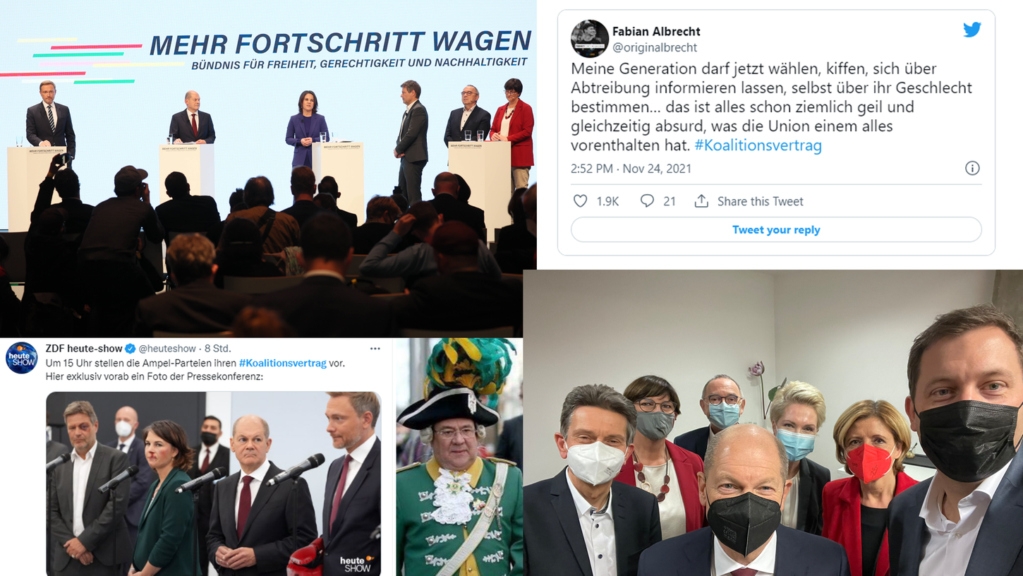 Unter dem Hashtag Koalitionsvertrag sammelten sich den Mittwoch über zahlreiche Tweets.