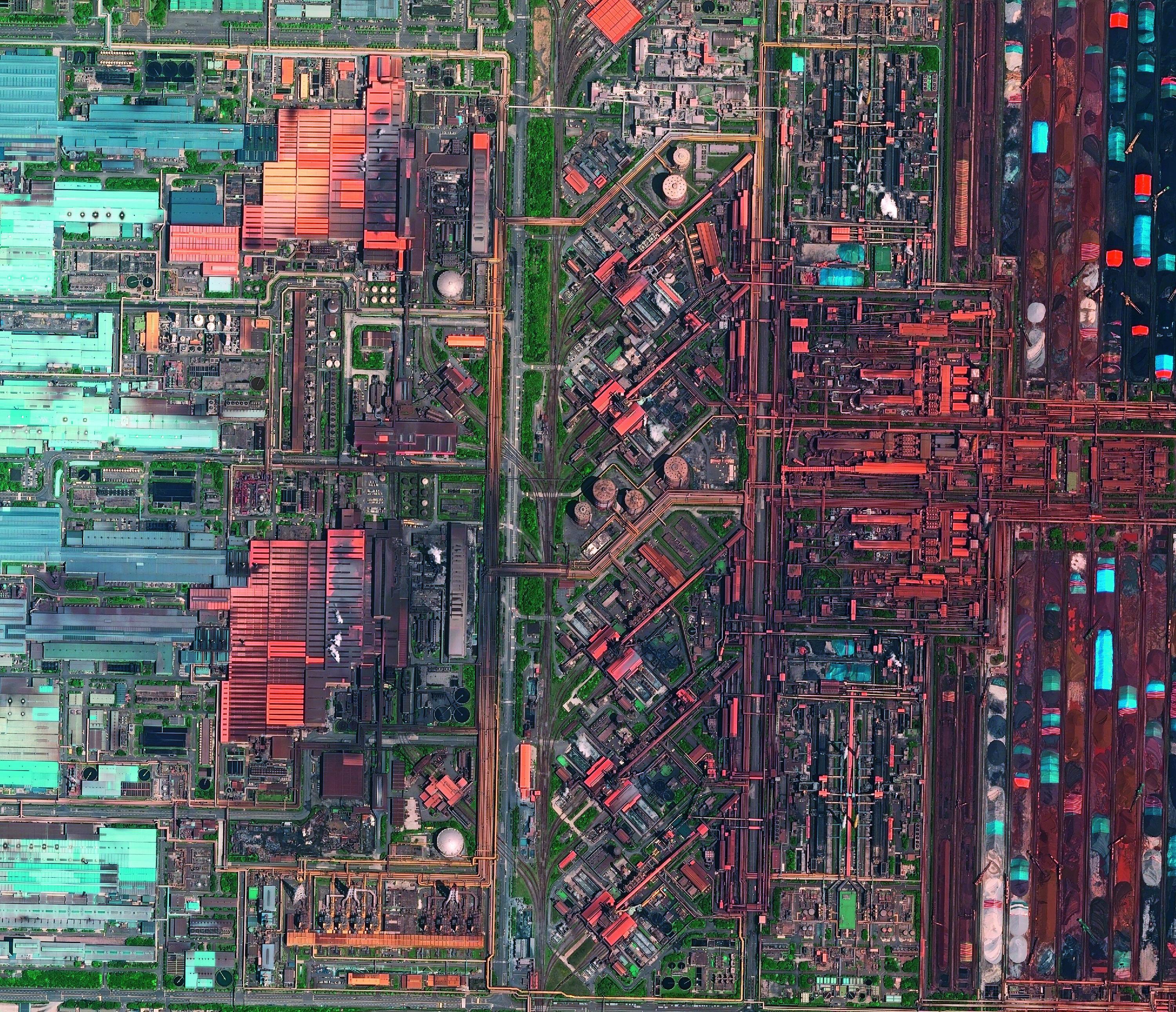 Technischer Organismus: Dieses chinesische Stahlwerk gilt mit 18 Mio. Tonnen pro Jahr als größtes der Welt.
