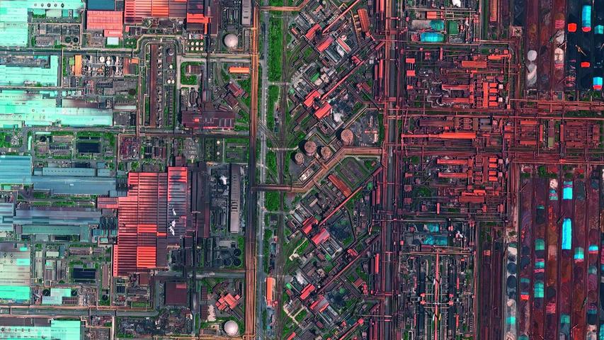 Technischer Organismus: Dieses chinesische Stahlwerk gilt mit 18 Mio. Tonnen pro Jahr als größtes der Welt.