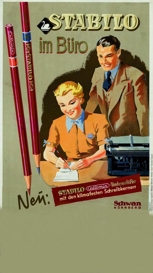Georg Conrad Großberger und Hermann Christian Kurz begannen 1855 in Nürnberg mit der maschinellen Fertigung von Bleistiften. Trotz der guten Voraussetzungen auf wirtschaftlichen Erfolg stand das Unternehmen zehn Jahre später vor der Pleite und wurde von Gustav Adam Schwanhäußer gekauft. Dieser legte den Grundstein für den Erfolg von Schwan-Stabilo; noch heute ist die Firma im Familienbesitz – bereits in der fünften Generation. 1925 gelang es dem Unternehmen, einen sehr bruchsicheren Bleistift zu produzieren - die Marke "Stabilo" war geboren. Der Schwan im Logo steht übrigens nicht nur symbolisch für einen Teil des Familiennamens, sondern versinnbildlicht auch die Werte Reinheit und Schönheit.
