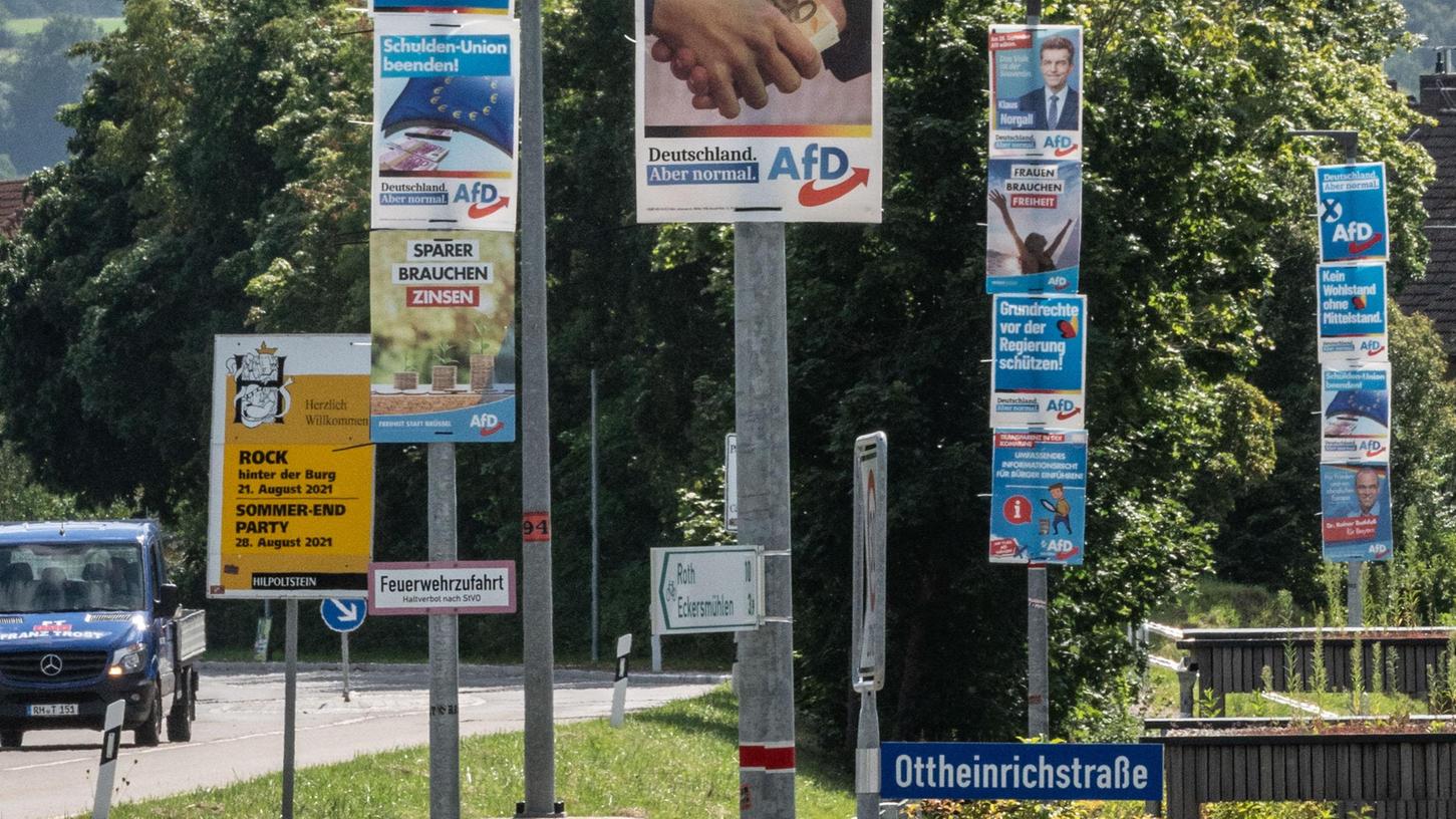 Die ungewöhnlich vielen Wahlplakate der AfD waren im vergangenen Sommer in Hilpoltstein kaum zu übersehen.
Die ungewöhnlich vielen Wahlplakate der AfD waren im vergangenen Sommer in Hilpoltstein kaum zu übersehen.
