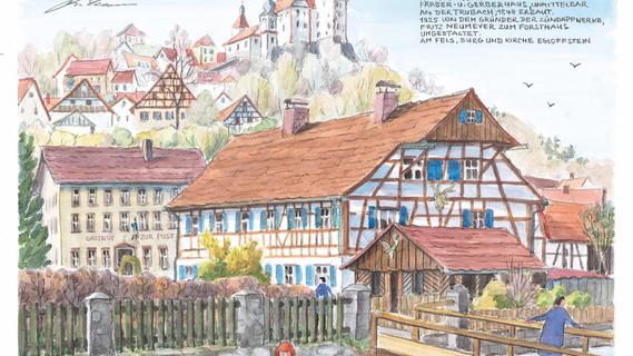 Die romantische Fränkische Schweiz: Malerische Ortsansichten als Aquarelle