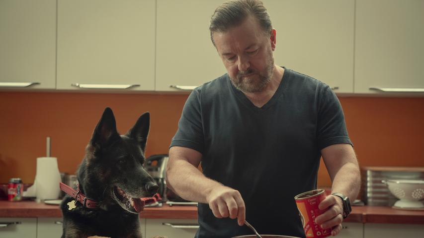 Die Britcom "After Life" von und mit Ricky Gervais geht in die finale Runde. Wer erfahren will, wie es mit dem vom Leben enttäuschten Witwer Tony weitergeht, sollte sich den 14. Januar vormerken. Dann stehen die neuen Episoden bei Netflix zum Abruf bereit.