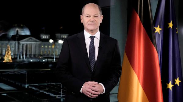 Neujahrsansprache des Bundeskanzler Aktuell, 31.12.2021, Bundeskanzler Olaf Scholz im Portrait bei der Neujahrsansprach