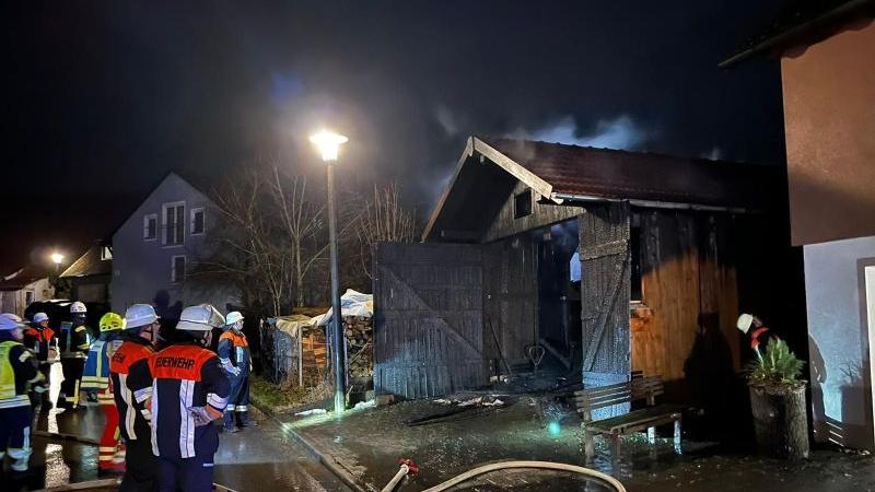 Diese Scheune ist in Michelbach komplett ausgebrannt. Foto: Feuerwehr Freystadt