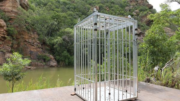 Peter und Eric sollen in einem Käfig mit einem Schloss an den Hand- und Fußgelenken festgekettet werden und nur bis auf eine Luftkammer komplett unter Wasser gelassen werden.
