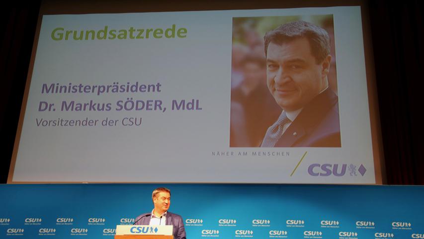 Beim Bezirksparteitag der CSU in Bad Windsheim war auch Ministerpräsident Markus Söder zu Gast.