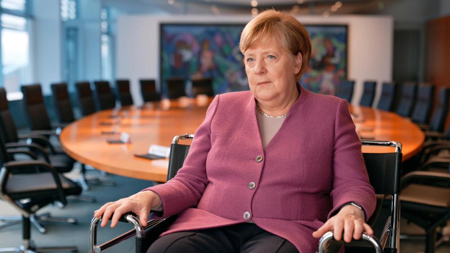 Angela Merkel bei einem ihrer letzten Interviews im Amt als Bundeskanzlerin.