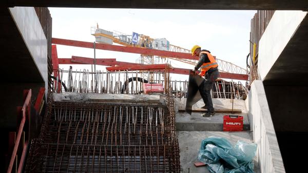 Der U-Bahnhof Kleinreuth bei Schweinau nimmt schon langsam Gestalt an.