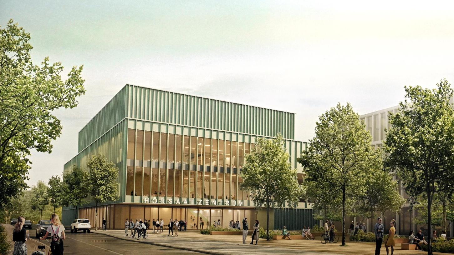 So soll das neue Hörsaalzentrum an der Henkestraße nach Entwurf des Büros a+r Architekten GmbH aussehen.