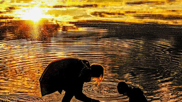 "Kreise ziehen" von der Mama lernen - gesehen am Main Donau Kanal bei Katzwang.