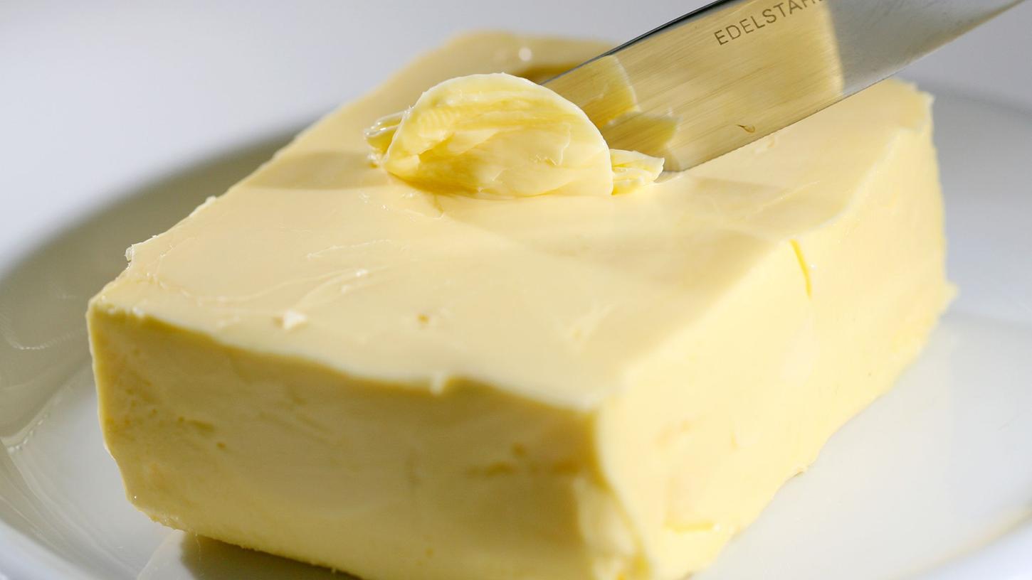 Die günstigste 250-Gramm-Packung Markenbutter kostete Anfang Juni 2,19 Euro.
Die günstigste 250-Gramm-Packung Markenbutter kostete Anfang Juni 2,19 Euro.