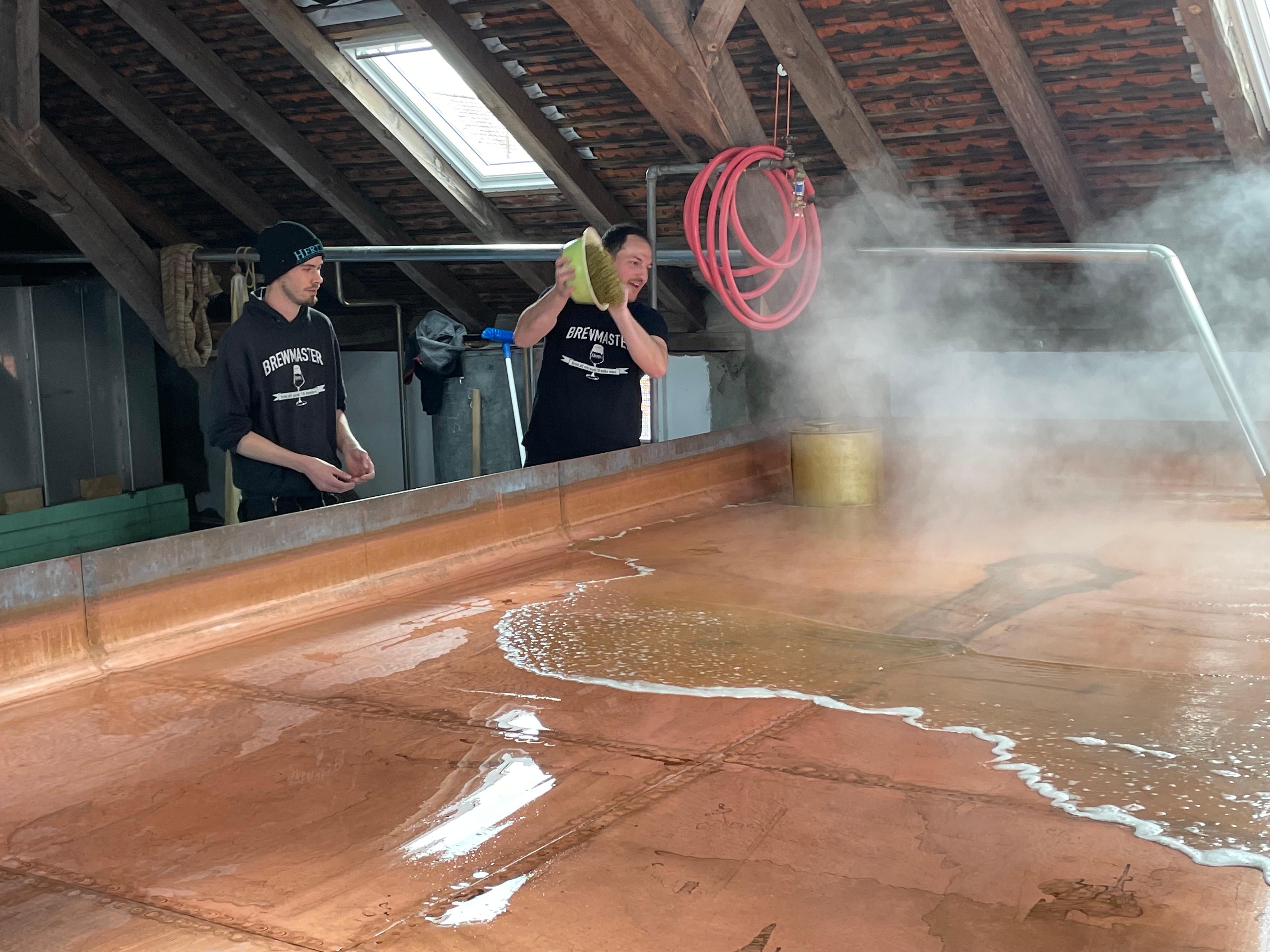 Blick in das Brauhaus in Schnaid