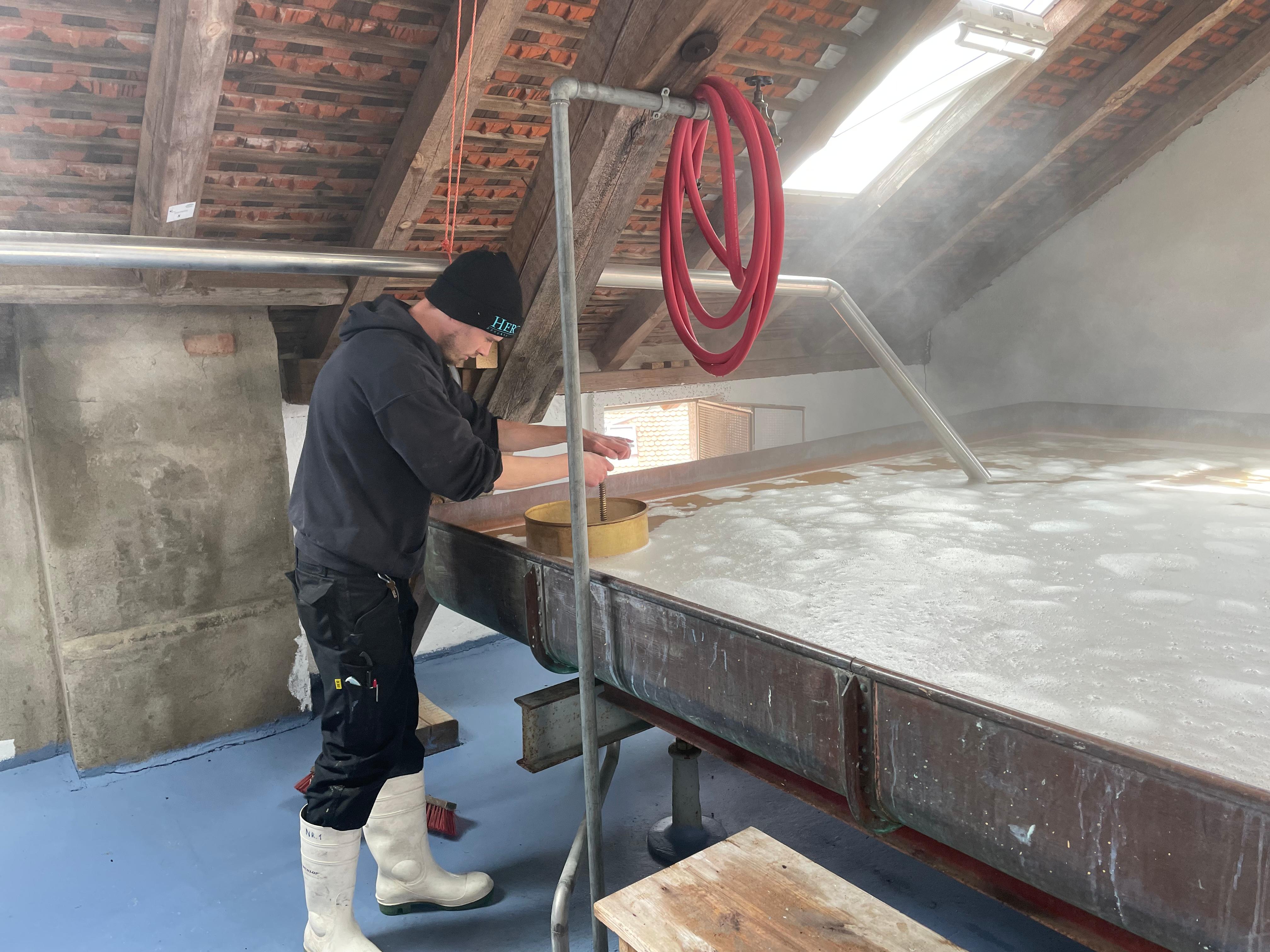 Blick in das Brauhaus in Schnaid