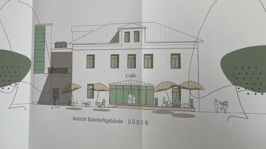 Terrasse und Wintergarten des neuen Cafés sollen den Plänen des Bad Windsheimer Architekturbüros Dehner und Straub zufolge die Südseite des Bauwerks prägen.