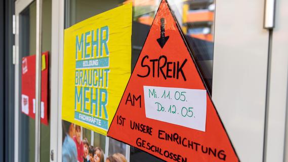 Verdi-Warnstreik in Nürnberg: Protest auch aus Fürther Kitas