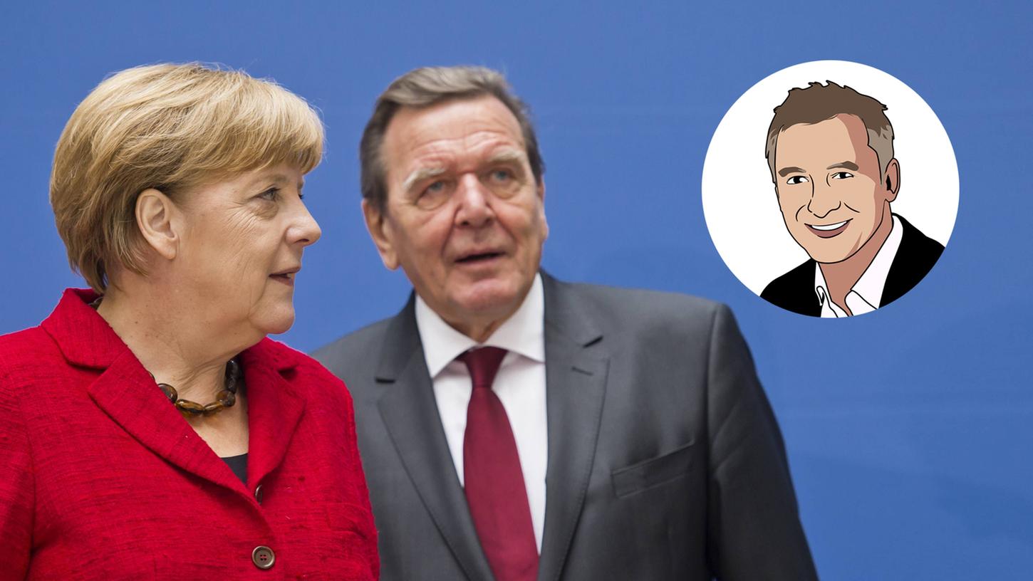 Politik-Rentner mit üppigem Mitarbeiterstab: Angela Merkel und Gerhard Schröder sollen weiter "im Bundesinteresse" tätig sein. Was das bedeutet, können Sie offensichtlich selbst entscheiden. 
