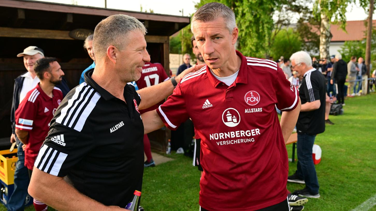 Den Club im Herzen, auch in Altensittenbach: Marek Mintal mit Helmut Rahner. 