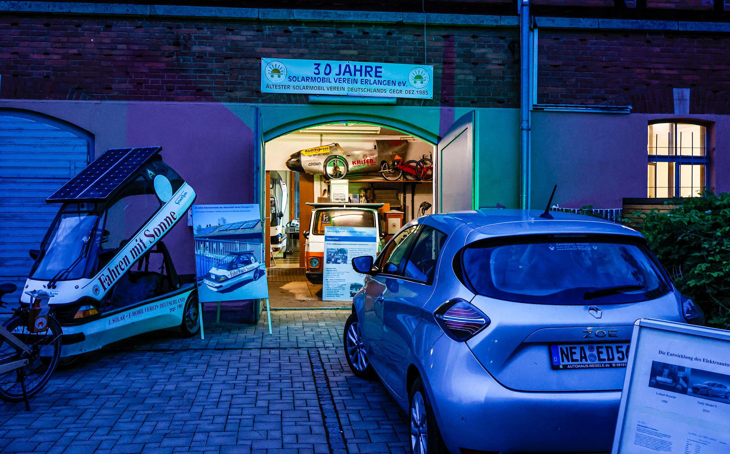 Beim Solarmobil-Verein Erlangen liegt der Schwerpunkt inzwischen auf allgemeiner Elektromobilität.