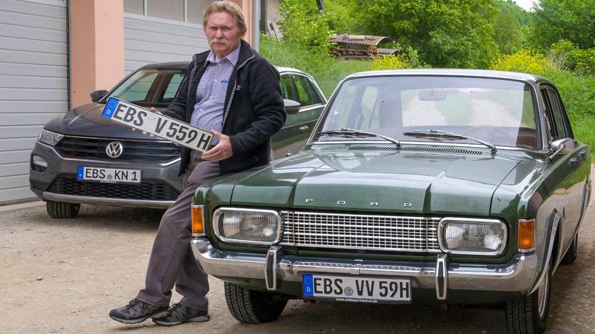Warum Klaus Neuner das Kennzeichen EBS an seinem 50 Jahre alten Ford hat