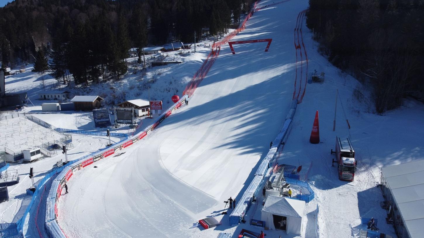 Der Zielbereich der Kandahar-Abfahrt in Garmisch-Partenkirchen. Der Zielbereich der Kandahar-Abfahrt in Garmisch-Partenkirchen.