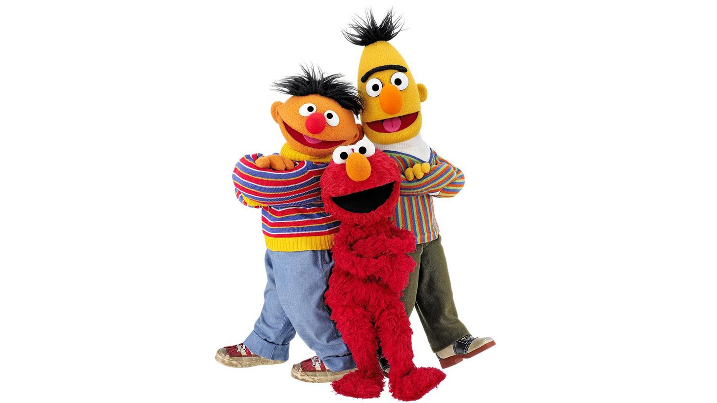 Ernie, Bert und Elmo - beliebte Charaktere aus der Sesamstraße.
