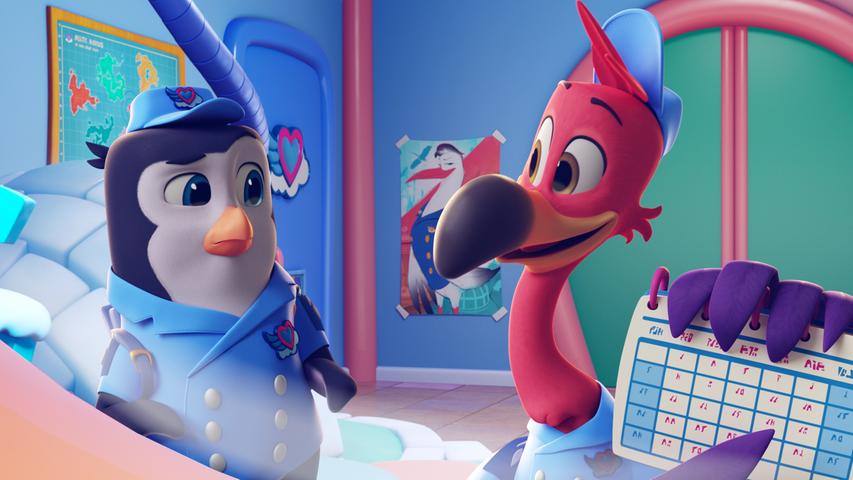 Pinguin Pip und Flamingo Freddy sind Nachwuchsflieger bei T.O.T.S., einem Lieferdienst für Tierbabys, bei dem eigentlich nur Störche zugelassen sind. Die Animationsserie begleitet die beiden Lieferhelden bei ihrer Arbeit rund um den Globus. Disney+ zeigt T.O.T.S. ab 1. Juni. 
