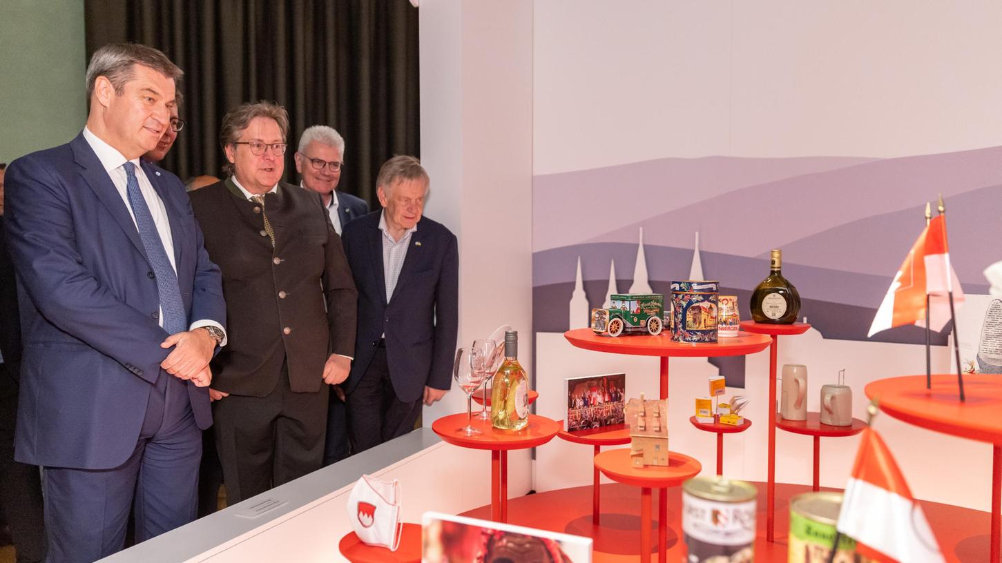 Markus Söder bei der Eröffnung der Landesausstellung in Ansbach am 24. Mai 2022.
Markus Söder bei der Eröffnung der Landesausstellung in Ansbach am 24. Mai 2022.