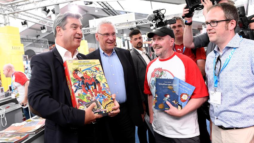 Auch Bayerns Ministerpräsident Markus Söder hat den Comic-Salon besucht.