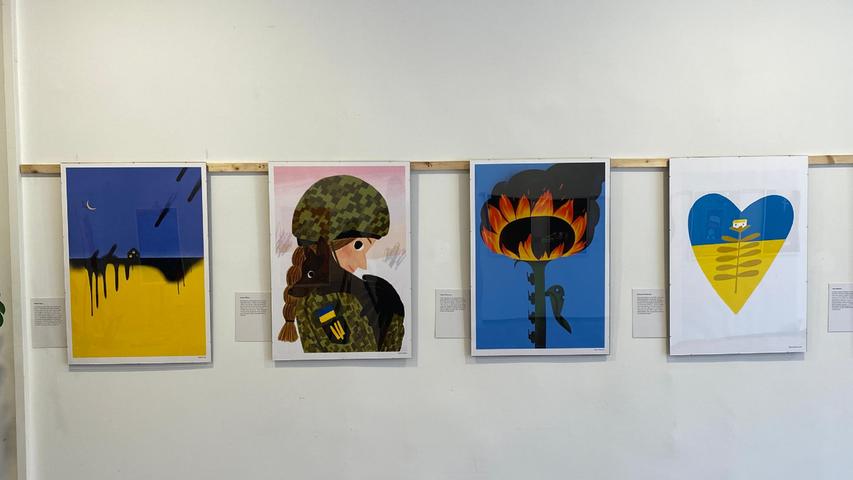 Unter den Künstlerinnen befinden sich auch die derzeit in Deutschland lebende ukrainische Illustratorin Anna Sarvira. Sie ist eine der Gründerinnen der Künstlergruppe „Pictoric Club“, deren Arbeiten sich zurzeit mit dem russischen Überfall auf die Ukraine und dessen Folgen beschäftigen.
