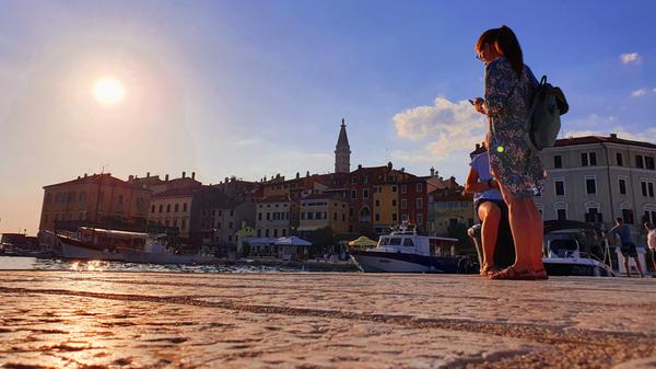 Abendlicher Blick auf Rovinj.