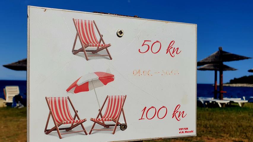So viel kosten Strandliegen in Kroatien - zwischen 8 und 13 Euro.