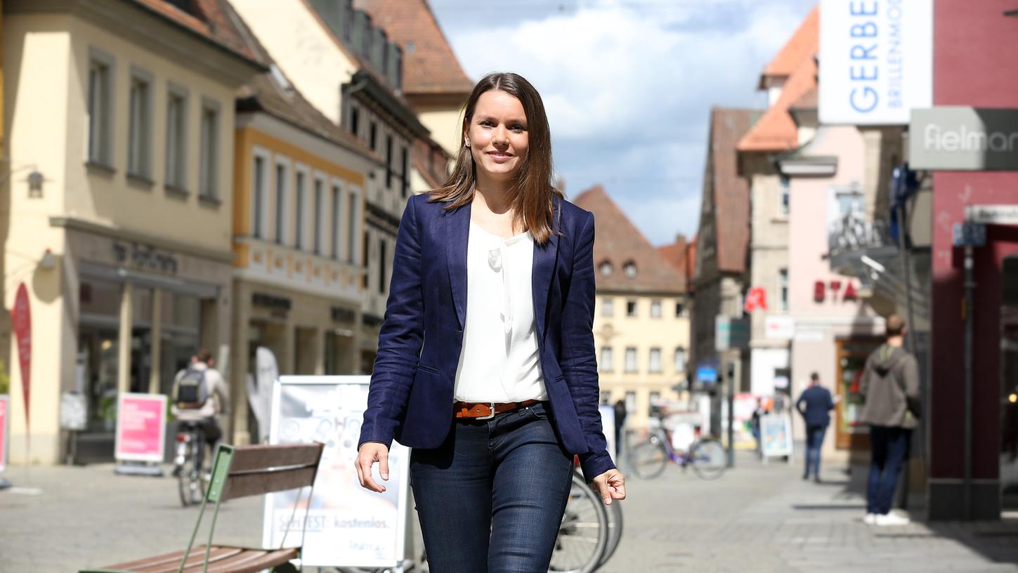 Die damals frischgebackene Citymanagerin Forchheims: Elena Büttner im April 2018. Seit ihrem Weggang im letzten Jahr ist ihre Stelle unbesetzt.
