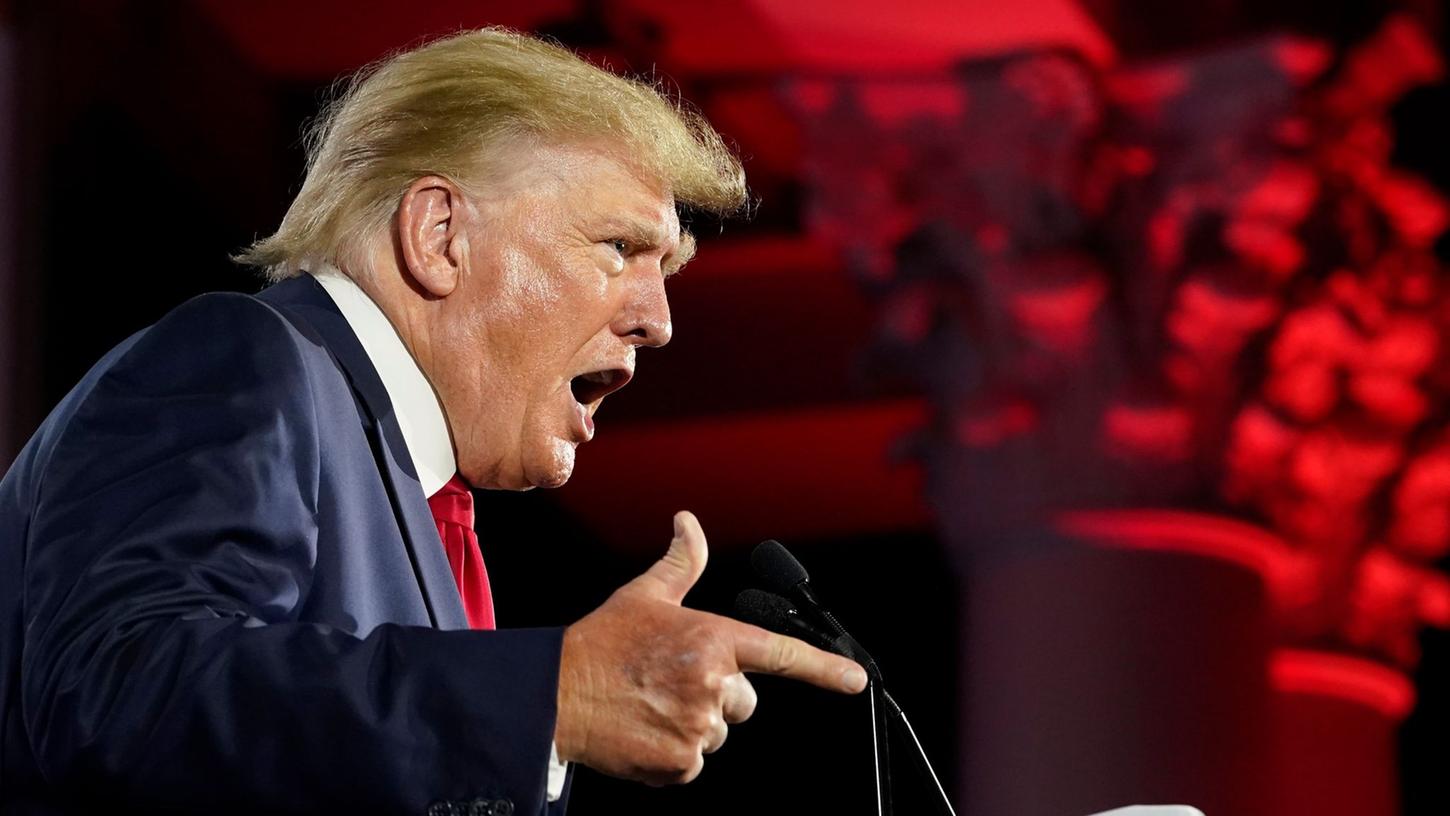 Ex-US-Präsident Donald Trump bei einer Konferenz in Nashville im Bundesstaat Tennessee. Ex-US-Präsident Donald Trump bei einer Konferenz in Nashville im Bundesstaat Tennessee.