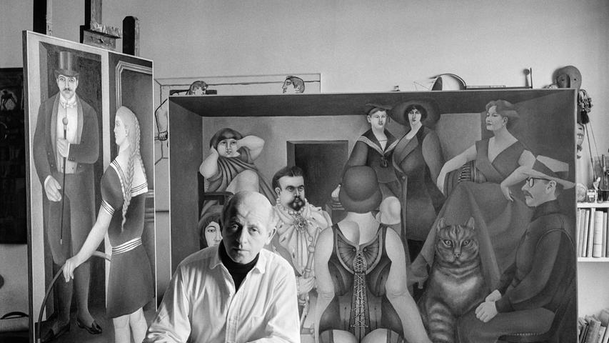 Richard Lindner in seinem Atelier in New York, fotografiert von Evelyne Hofer.