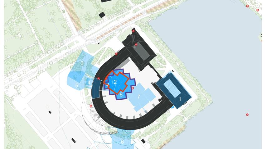 Mit dieser Grafik stellte die Stadt bei ihrer abendlichen Pressekonferenz vor, wo genau die Ausweichspielstätte der Oper gebaut werden soll.
