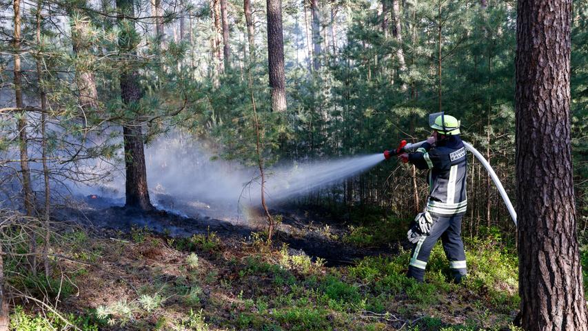 Eine besonders kritische Situation angesichts der aktuellen Trockenheit und der dort vermuteten Altlasten durch Munitionsreste im Boden.
Eine besonders kritische Situation angesichts der aktuellen Trockenheit und der dort vermuteten Altlasten durch Munitionsreste im Boden.