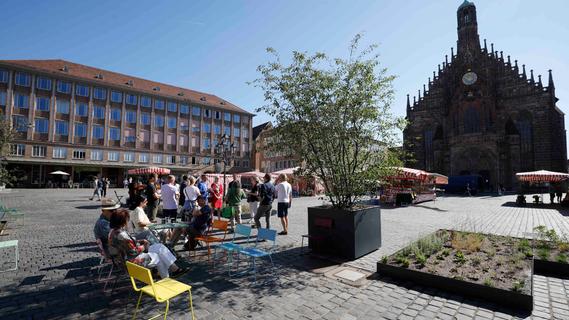 Endlich etwas Schatten: "Mobiles Grün" für den Nürnberger Hauptmarkt