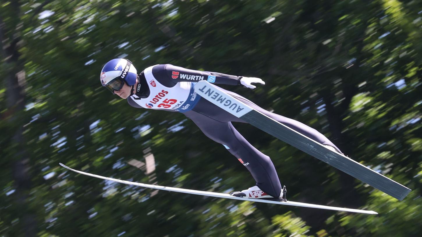Vierter beim Sommer-Grand-Prix in Wisla: Andreas Wellinger in Aktion. Vierter beim Sommer-Grand-Prix in Wisla: Andreas Wellinger in Aktion.
