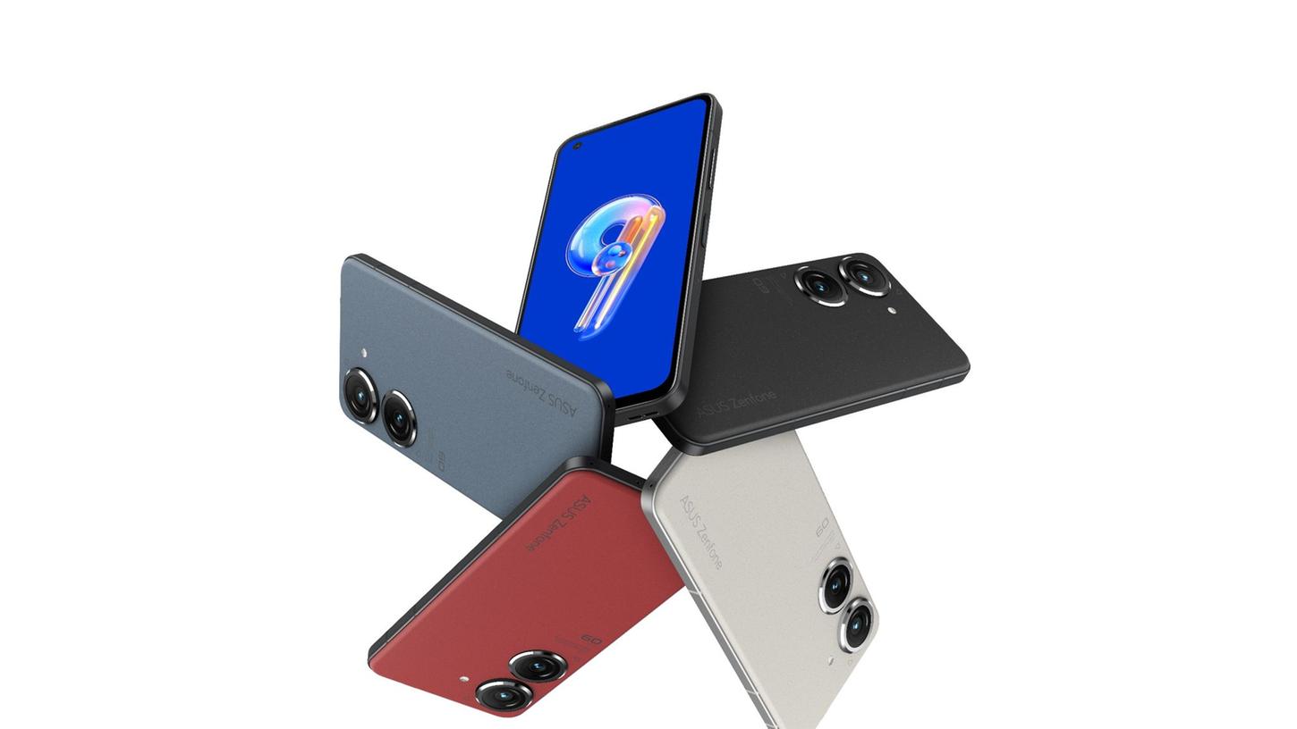 Farbkarussell: Die "bunten" Farben Blau und Rot gibt es nur bei der günstigsten, 800 Euro teuren Variante des Zenfone 9. Farbkarussell: Die "bunten" Farben Blau und Rot gibt es nur bei der günstigsten, 800 Euro teuren Variante des Zenfone 9.