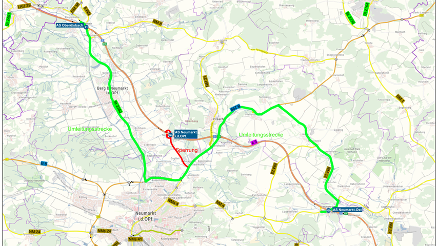 Autofahrer aufgepasst: A3-Auffahrt Neumarkt ist für sechs Wochen gesperrt